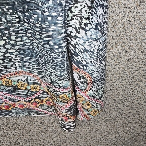 Cocomo Top Womens Small‎ Blue Textured Scoop Neck Blouse Ladies Stretch Casual - Picture 2 of 7